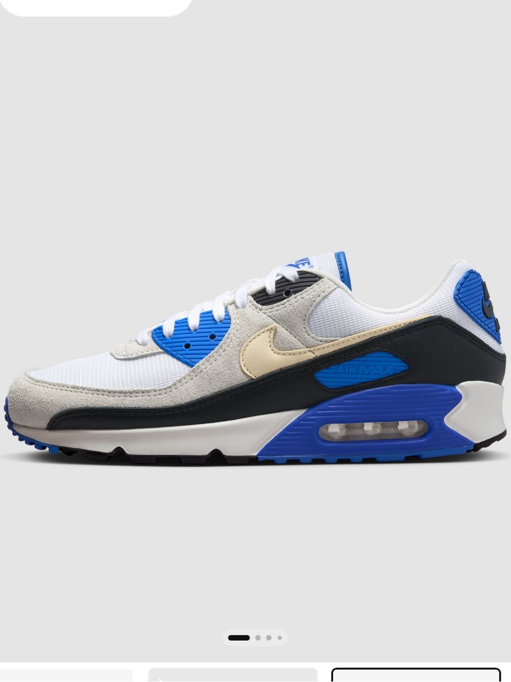 Nike Air Max 90 White Blue Grey with Cream Swoosh